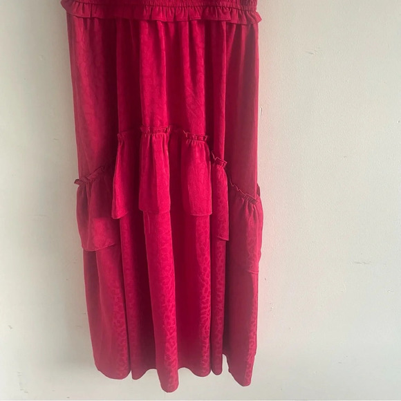 Current Air Red Leopard Print Halter Ruffle Midi Tank Dress - 22212 - Picture 7 of 11